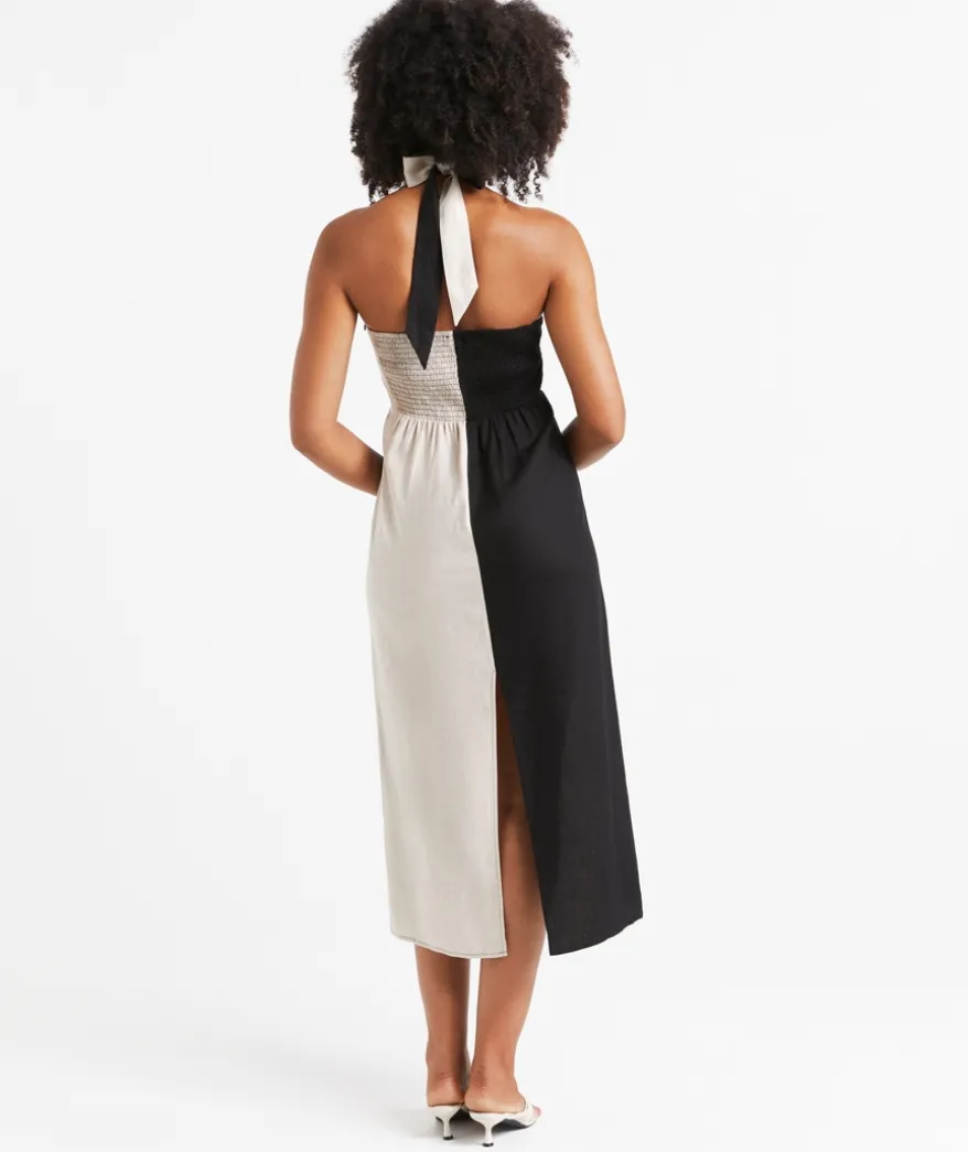 MEEKA HALTER MIDI DRESS