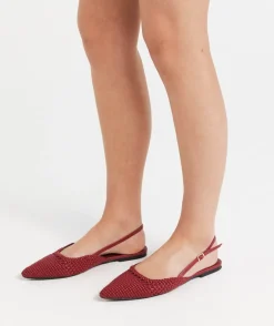 MEG WOVEN POINT SLIDE - RED