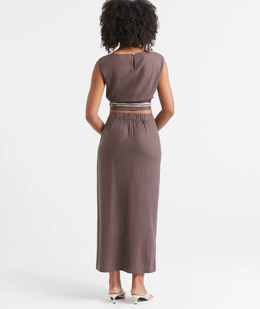 MICAH PRINTED COLUMN MAXI SKIRT