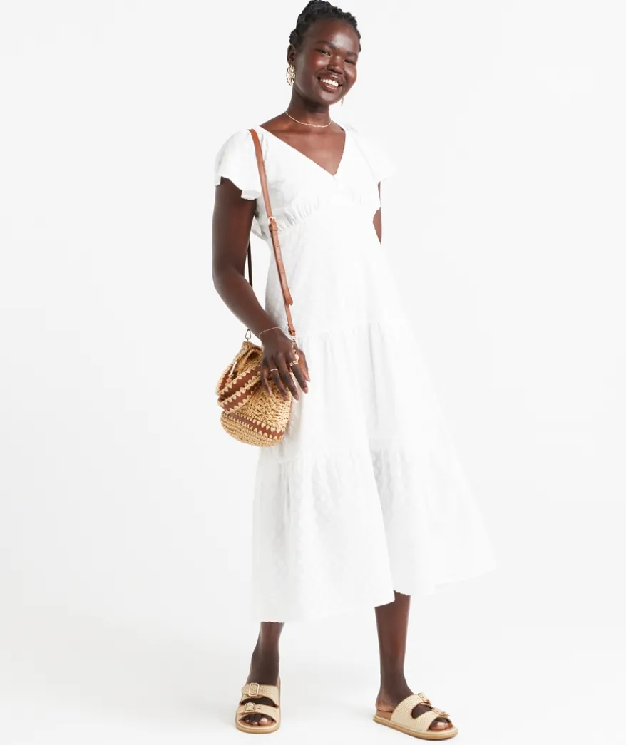 MILLER TIERED COTTON MIDI DRESS