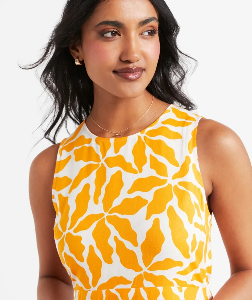 PETA PRINTED TIERED MIDI DRESS
