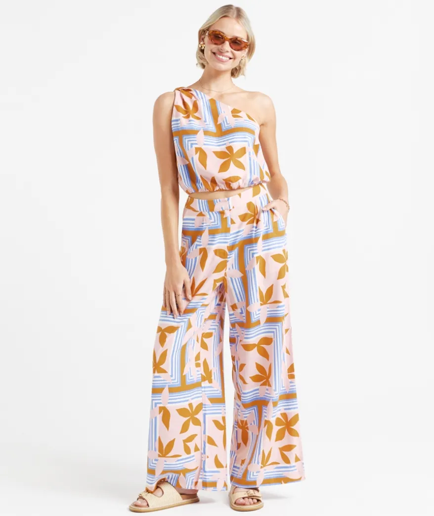PHOENIX PLEATED WIDE LEG LINEN PANT