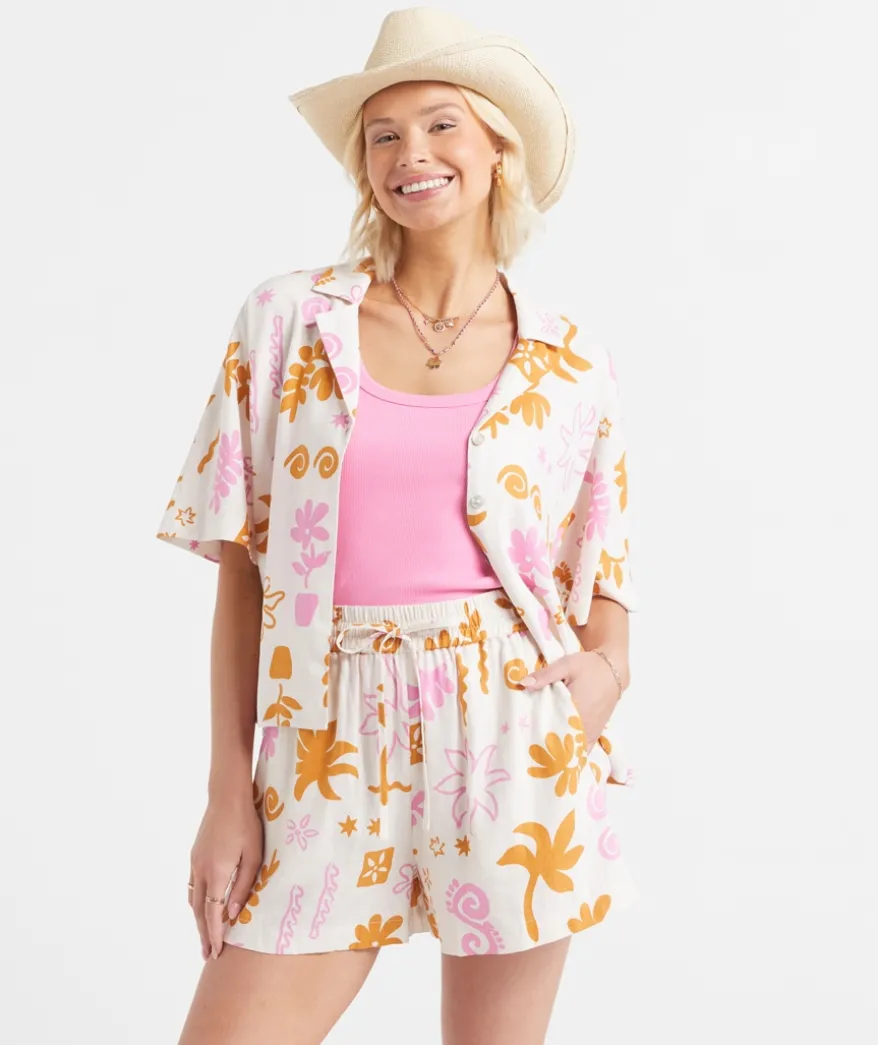 PIPER LINEN BLEND PRINTED SHORT