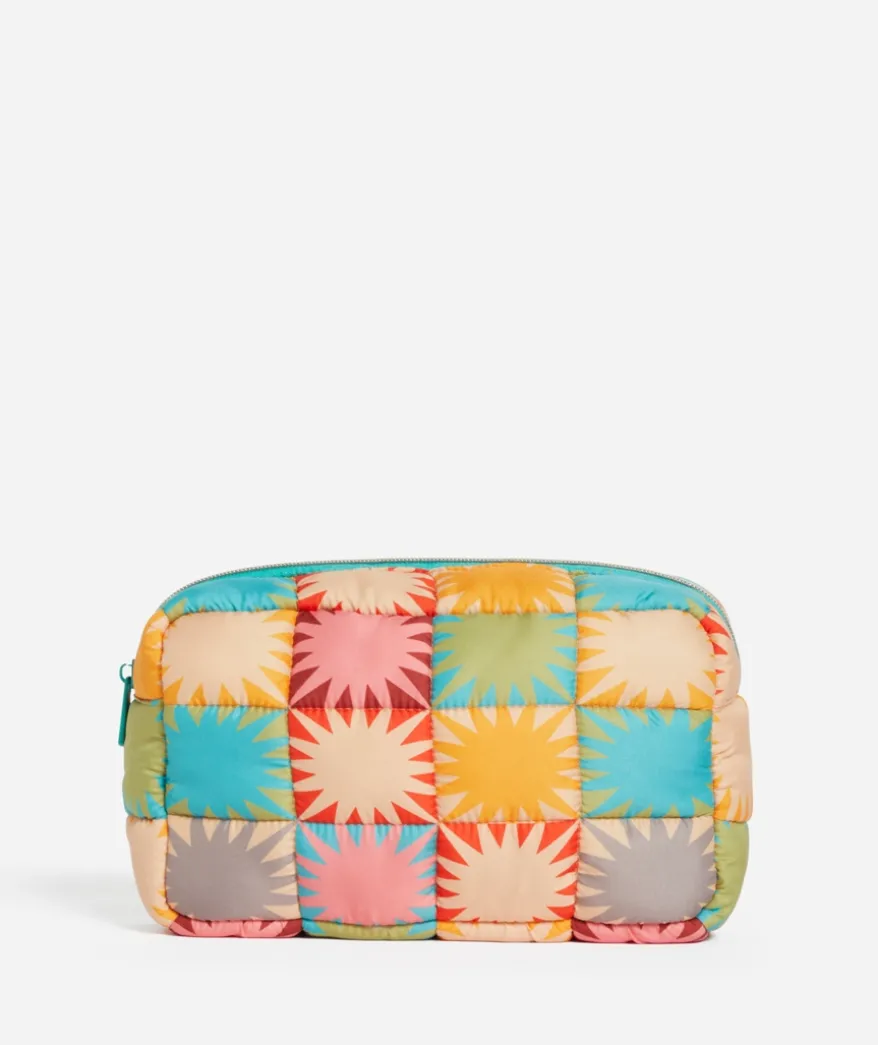 QUINCY SQUARE QUILTED MAKEUP BAG - SUNBURST