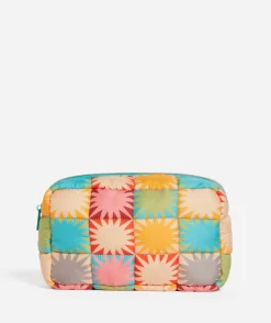 QUINCY SQUARE QUILTED MAKEUP BAG - SUNBURST