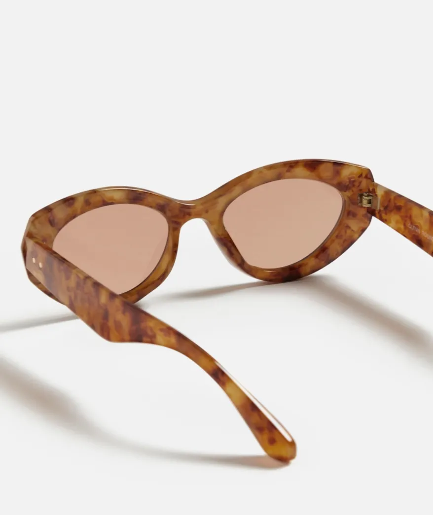 QUINN ROUND CAT EYE SUNGLASSES - LIGHT TORT