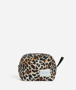 QUINN- SMALL QUILTED MAKEUP BAG - LEOPARD
