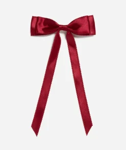 RED SCALLOPED HAIR BOW CLIP