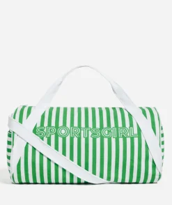 REWIND LOGO DUFFLE - GREEN STRIPE PRINT