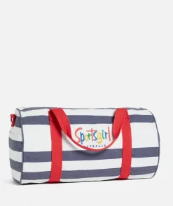 REWIND LOGO DUFFLE - NAVY WHITE STRIPE