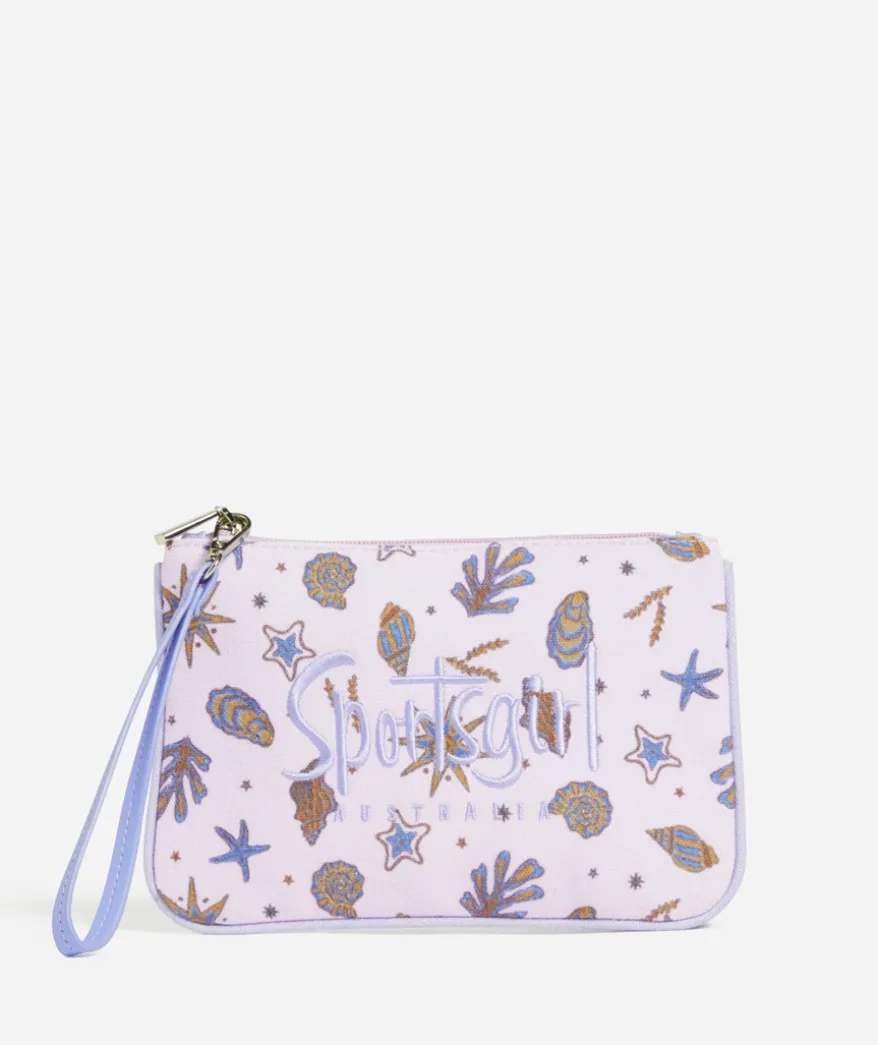 REWIND LOGO ZIPPER POUCH - SHELL PRINT