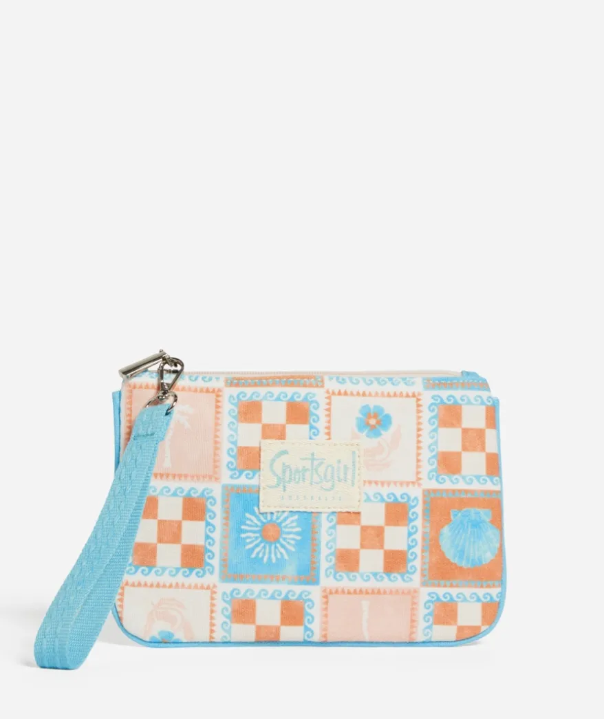 REWIND LOGO ZIPPER POUCH -SHELL TILE PRINT