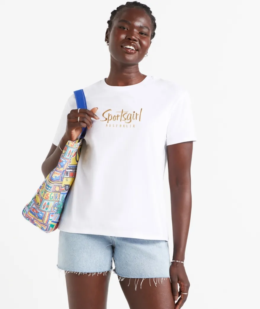 REWIND TRADITIONAL LOGO METALLIC TSHIRT