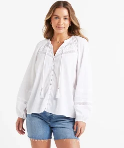SADIE TEXTURED LONGSLEEVE BLOUSE