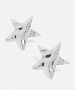 SILVER MOLTEN STATEMENT STAR STUD