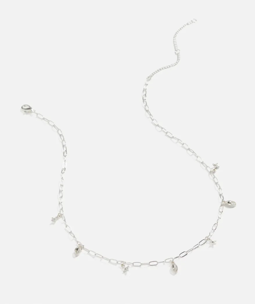 SILVER PLATED CHARM NECKLACE