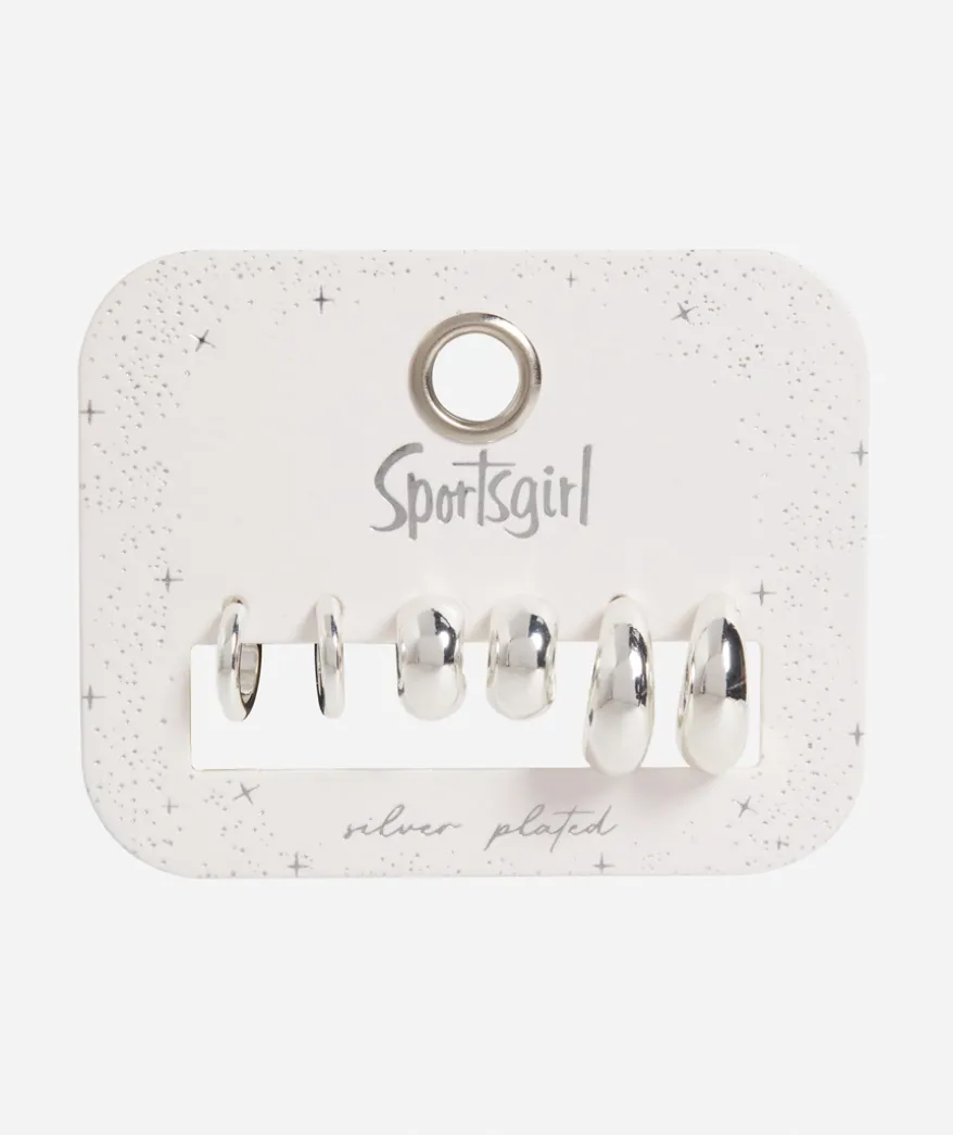 SILVER PLATED CORE MINI HOOP EARRING PACK