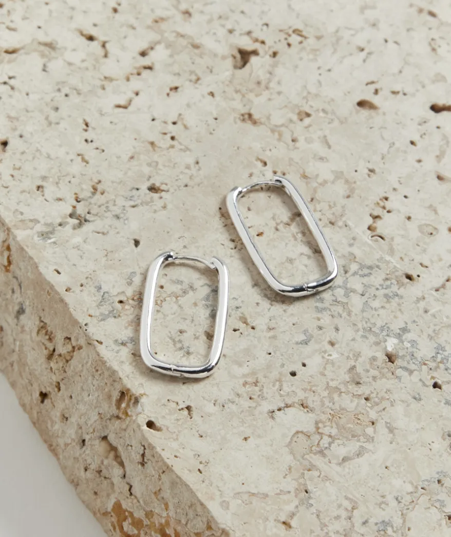 SILVER PLATED FINE PAPER CLIP EARRING