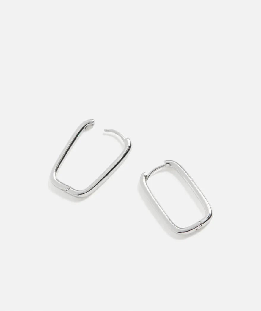 SILVER PLATED FINE PAPER CLIP EARRING