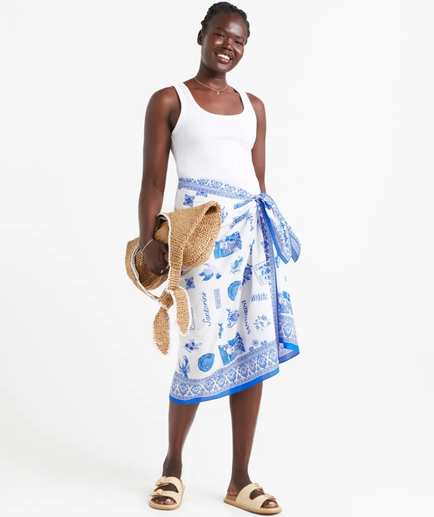 SUMMER SARONG - SANTORINI PRINT