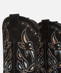 TAYLOR EMBROIDERED WESTERN BOOT - BLACK