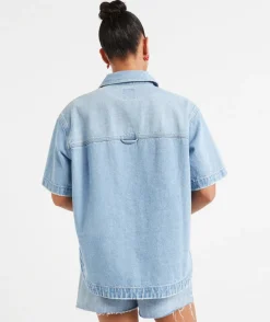 TERESA SHORT SLEEVE DENIM SHACKET