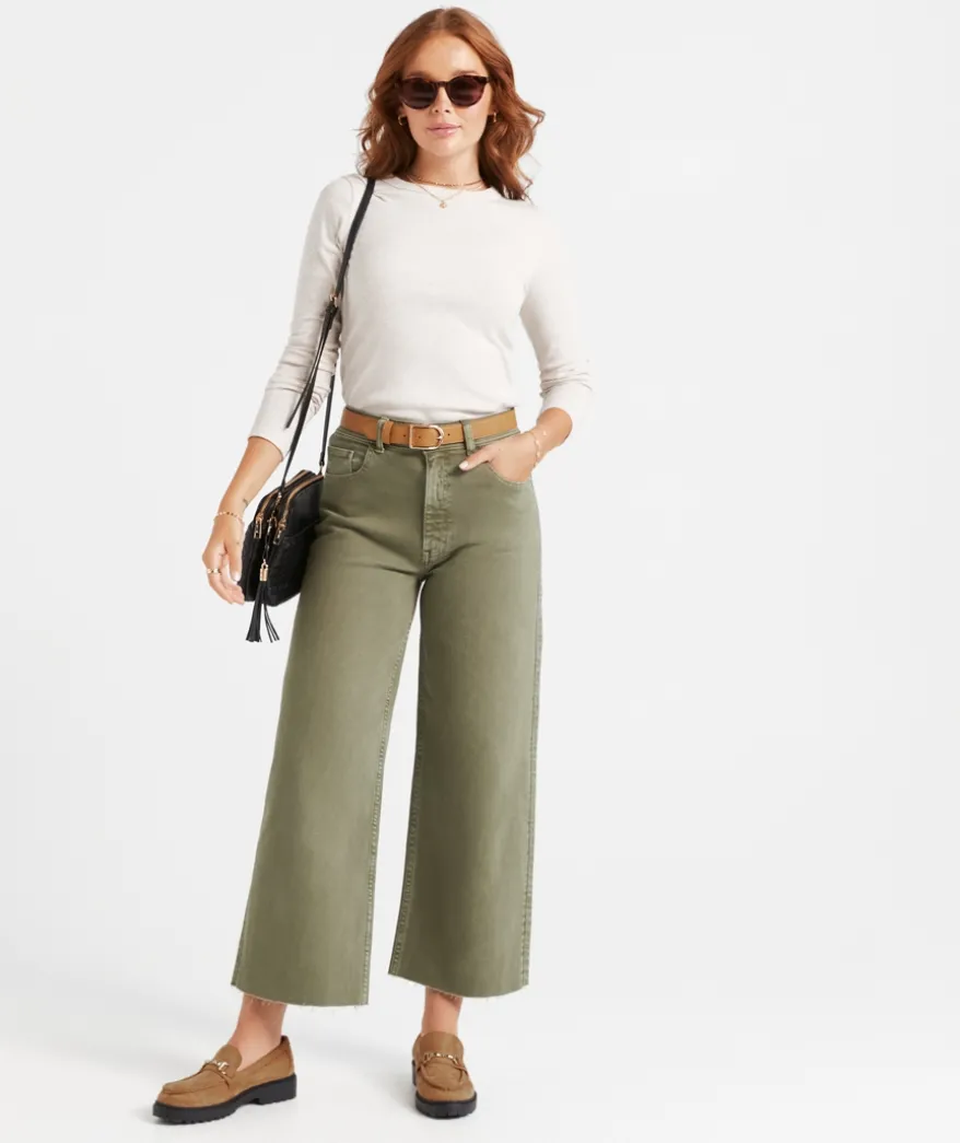THE CROPPED WIDE STRETCH DENIM JEAN