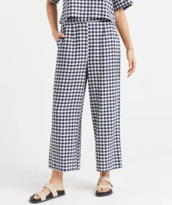 THE EUROPEAN LINEN BLEND GINGHAM CULOTTE