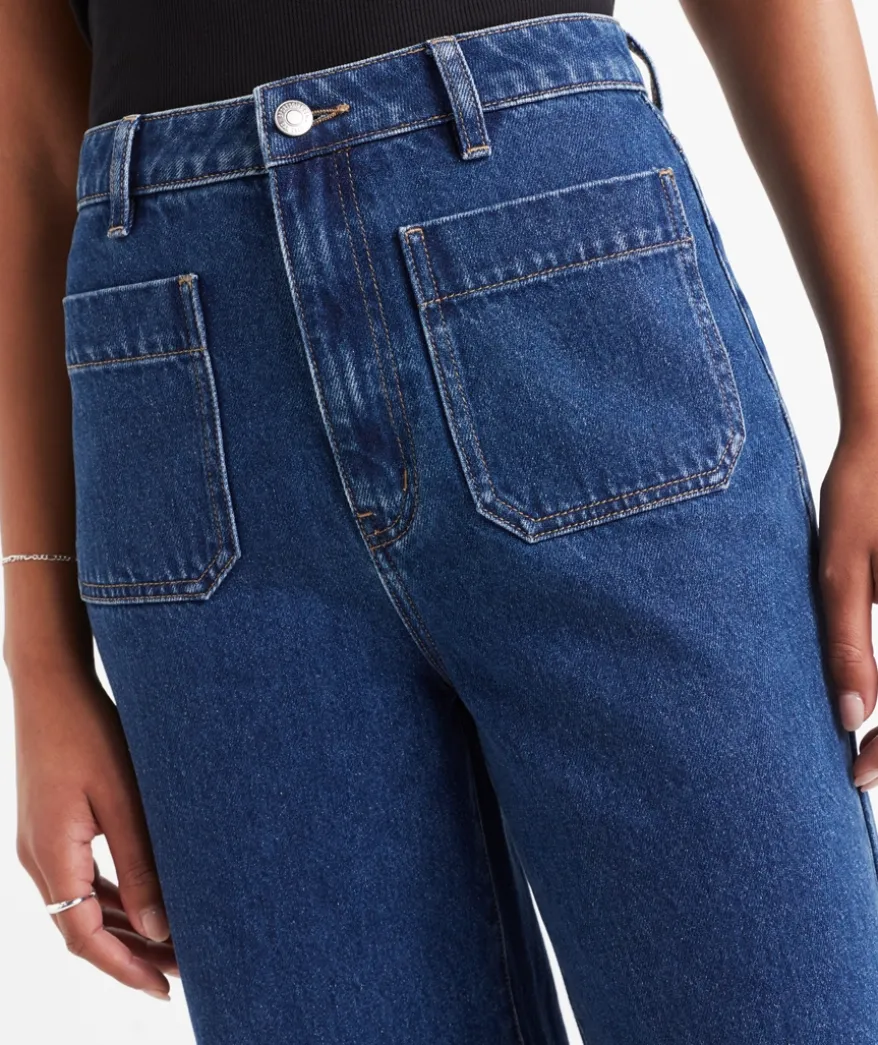 THE PATCH POCKET CULOTTE DENIM JEAN