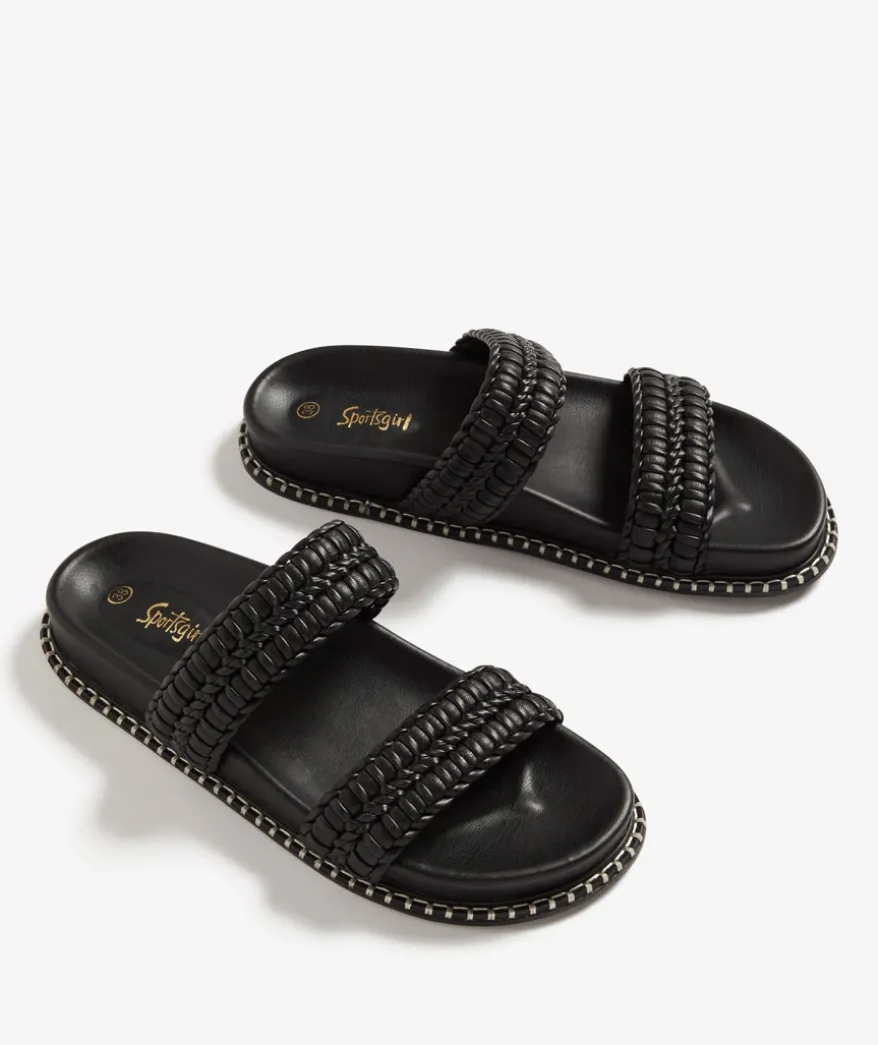TORI BLACK WHIPSTITCH SANDAL