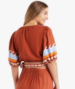 ZOFIA LINEN BLEND PRINTED TOP